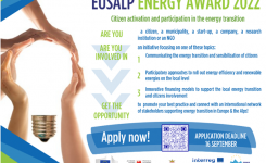EUSALP Energy Award 2022: aperte le candidature